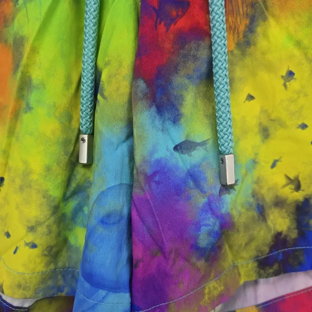 Vilebrequin Swim Trunks Mens Medium Tie Dye Multi Color Swim Wear Jellyfish RARE